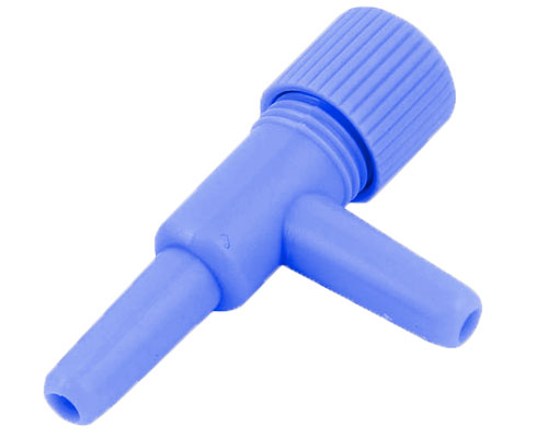 Elbow-airline-control-valve-in-blue-plastic